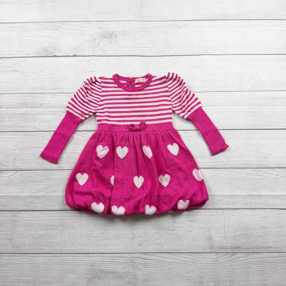 Deux Par Deux Striped Heart Sweater Dress